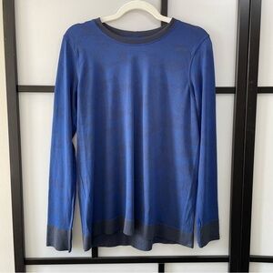 [M] Lululemon Men’s Metal Vent Tech Long Sleeve Blue & Black Camo Print Fitted